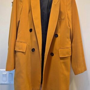 Zara Mustard Coat with Black Lining